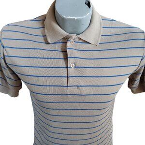 Vintage Men's Medium Polo Shirt Single Stitch 80's Striped Indie Golfer Tennis